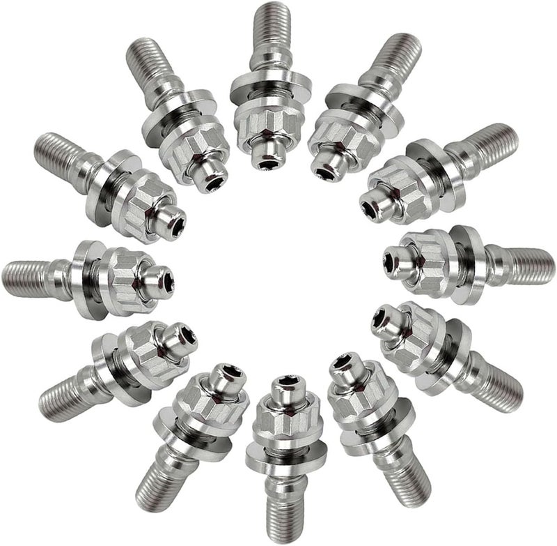 Titanium M8x1.25x55mm Titanium Exhaust Manifold Stud Kit Original GR5 Titanium Bolt Kit 12 PCS/Set - Image 1